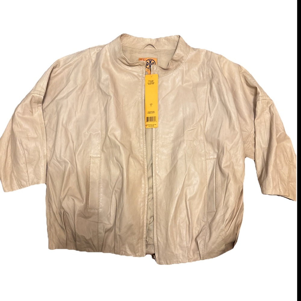 NWT Tory Burch Size 6 Wheat Leather Gemma Jacket